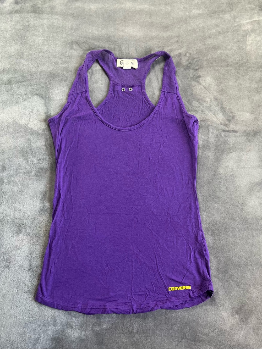 Converse Purple Racerback Tank with Yellow Logo